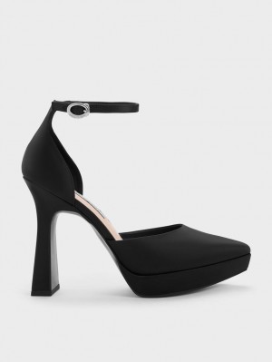 Charles & Keith Ankle Riemen D'Orsay Pumps Schwarz | 170FJRMKT