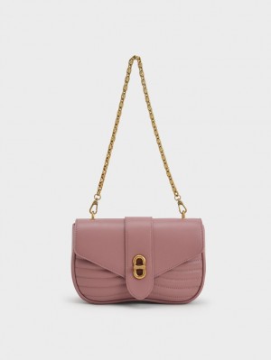 Charles & Keith Aubrielle Panelled Crossbody Taschen Lila | 263UHVNXS