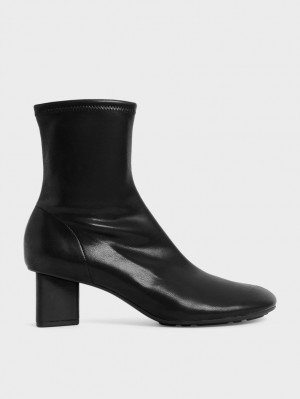 Charles & Keith Blade Heel Stiefeletten Schwarz | 406BYLEUK