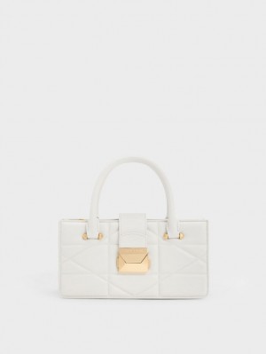 Charles & Keith Blanche Gesteppt Top Handtasche Weiß | 463GESVNZ