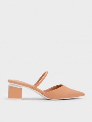 Charles & Keith Block Heel Mules Braun | 062NKZURJ