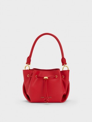 Charles & Keith Boaz Drawstring Top Handtasche Rot | 610JCQYRK