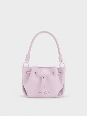 Charles & Keith Boaz Drawstring Top Handtasche Lila | 736BDTKEQ