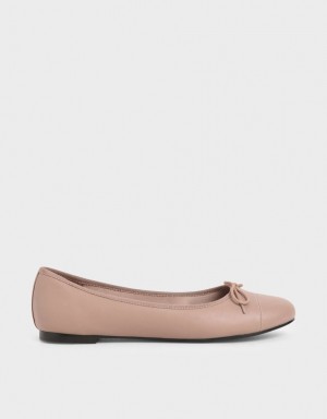 Charles & Keith Bow Ballerinas Rosa | 630EBIQTF