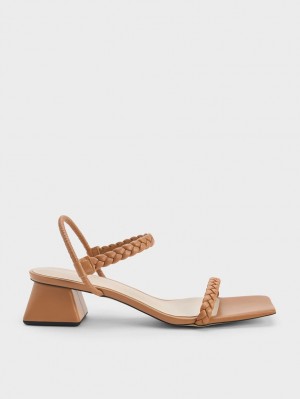 Charles & Keith Braided Back Riemchensandalen Braun | 834SWZJKH