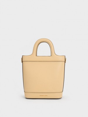 Charles & Keith Bronte Top Handle Bucket Tasche Beige | 419JQPGWZ