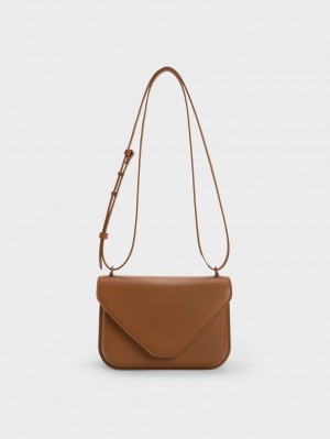 Charles & Keith Camelia Envelope Crossbody Taschen Schokolade | 305NJXTKQ