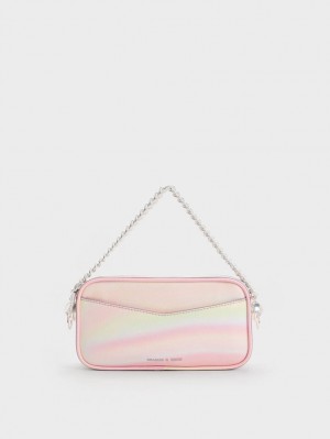 Charles & Keith Cayce Swirl-Print Boxy Crossbody Taschen Rosa | 237IMDRKU