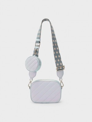 Charles & Keith Chailly Panelled & Pouch Crossbody Taschen Pfauen | 684TCRLPN