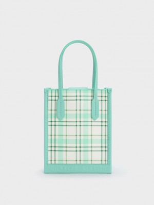 Charles & Keith Checkered Geometric Tragetaschen Mehrfarbig | 740BVSHMU