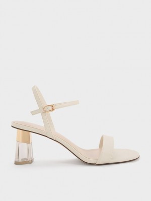 Charles & Keith Clear Trapeze Sandalen Absatz Weiß | 158SDJGFV