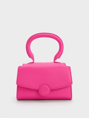 Charles & Keith Clover Curved Handtasche Fuchsie | 586WQNBDH