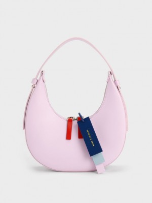 Charles & Keith Cockade Crescent Hobo Tasche Lila | 318TZJVGW