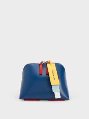 Charles & Keith Cockade Crossbody Taschen Navy | 047AZSIGN