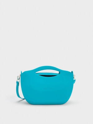 Charles & Keith Cocoon Curved Handtasche Blau | 584LFYWHJ