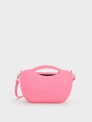 Charles & Keith Cocoon Curved Handtasche Rosa | 763FIXMTG