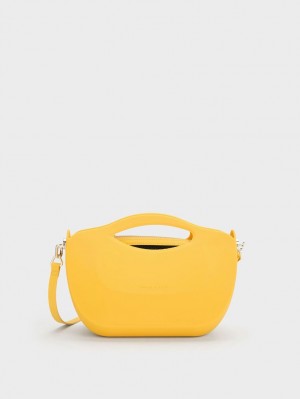 Charles & Keith Cocoon Curved Handtasche Gelb | 976NVQGSK