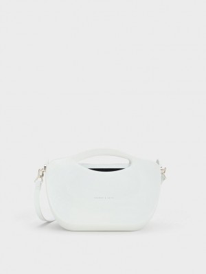 Charles & Keith Cocoon Curved Handtasche Weiß | 591OYXWDJ