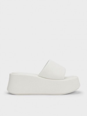 Charles & Keith Constance Plateausandalen Weiß | 524SHOVKB