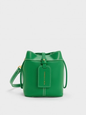 Charles & Keith Cordele Bucket Tasche Grün | 583YRPBUO