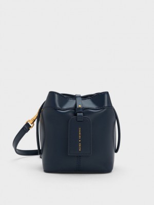 Charles & Keith Cordele Bucket Tasche Navy | 308PMFBGK