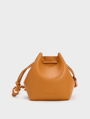 Charles & Keith Cube Knotted Bucket Tasche Orange | 527BMTRHZ