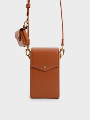 Charles & Keith Elongated Crossbody Taschen Braun | 956CUJWKH