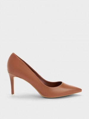 Charles & Keith Emmy Pointed-Kappe Pumps Braun | 451TDYEHL