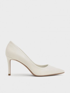 Charles & Keith Emmy Pointed-Kappe Pumps Weiß | 529SFKRLN