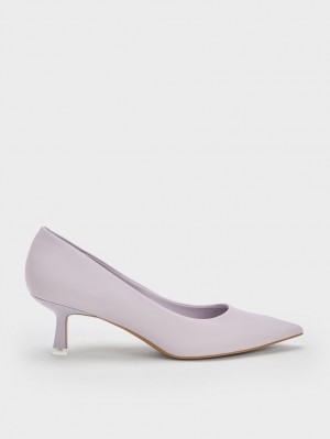 Charles & Keith Emmy Spool Heel Pumps Lila | 013FBDVGS