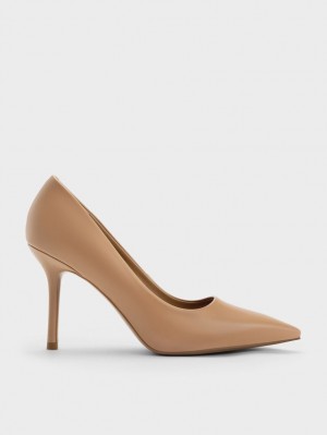 Charles & Keith Emmy Stiletto Heel Pumps Braun | 406QLDKMA