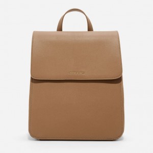 Charles & Keith Front Flap Structured Rucksäcke Braun | 943KTYPOZ