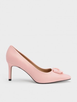 Charles & Keith Gabine Leder Tapered Pumps Rosa | 321KBGRHT