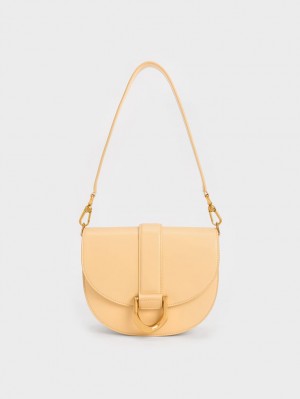 Charles & Keith Gabine Satteltaschen Beige | 839SLYFZQ