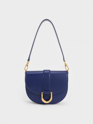 Charles & Keith Gabine Satteltaschen Navy | 056SRGOHJ