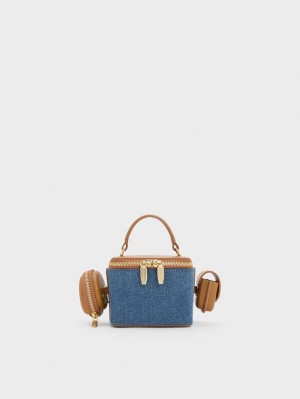 Charles & Keith Gaia Denim Boxy Top Handtasche Blau | 897SGWJXY