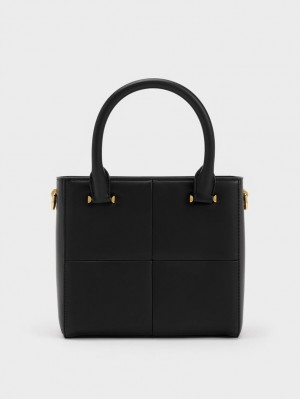 Charles & Keith Georgette Square Tragetaschen Schwarz | 852GVAKHY