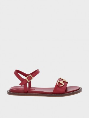 Charles & Keith Horsebit Back Riemchensandalen Rot | 940AZTUYF