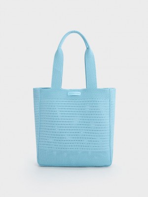 Charles & Keith Ida Gestrickt Tragetaschen Hellblau | 927LVJIEX