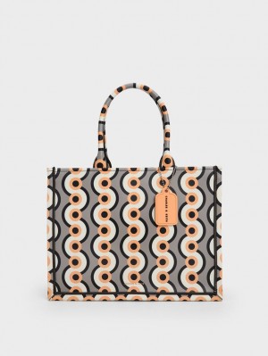 Charles & Keith Jump Print Tragetaschen Mehrfarbig | 347DLNVSJ