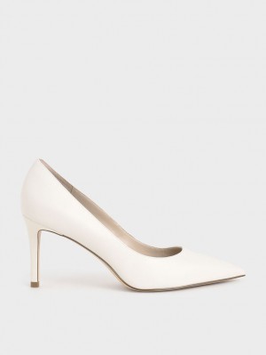 Charles & Keith Klassische Stiletto Heel Pumps Weiß | 938RQSTFJ