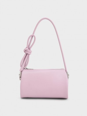 Charles & Keith Knotted Handle Schultertaschen Rosa | 874TIQUMC