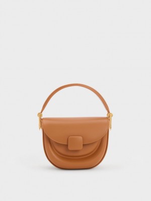 Charles & Keith Koa Half-Moon Satteltaschen Schokolade | 406YDRANZ