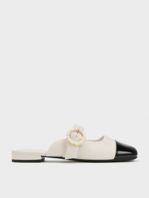 Charles & Keith Lack Pearl Schnallen Mary Jane Mules Mehrfarbig | 942PKFRSE