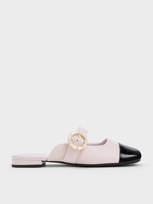 Charles & Keith Lack Pearl Schnallen Mary Jane Mules Lila | 790EQSMGO