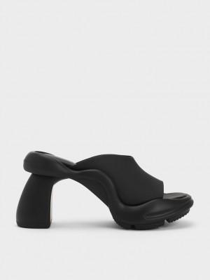 Charles & Keith Leila Sculptural Mules Schwarz | 704VNEBOM