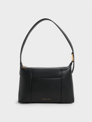 Charles & Keith Lorain Schultertaschen Schwarz | 092EPSJBG