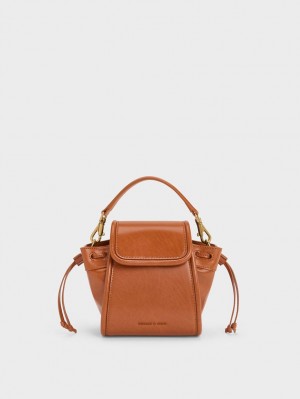 Charles & Keith Mini Ashby Top Handtasche Braun | 862HMVIEQ