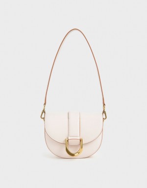 Charles & Keith Mini Gabine Satteltaschen Rosa | 058YQXRPJ