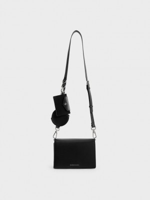 Charles & Keith Multi-Pouch Crossbody Taschen Schwarz | 342MQWXJZ